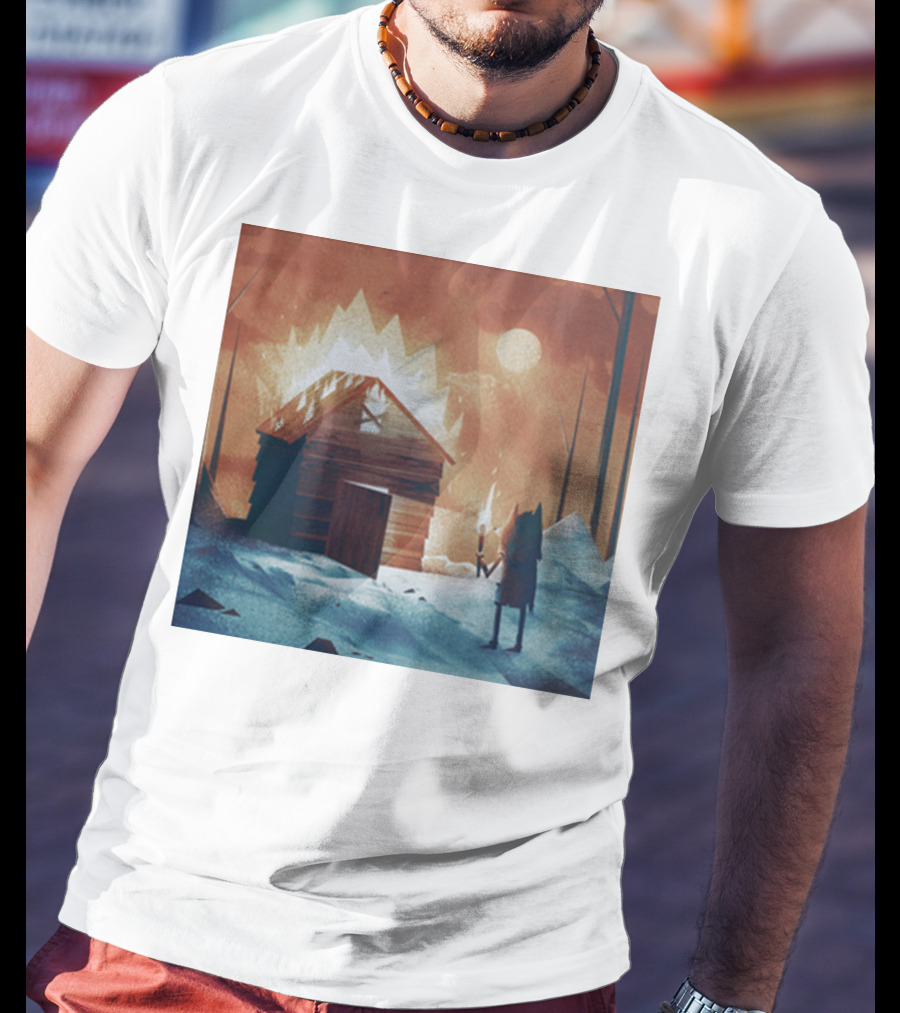 Galleons Merch Cabin Under Twilight With Frozen Forest And Firelight T-Shirt