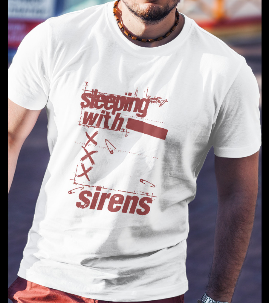 Sleeping With Sirens Merch Xxx Safety Pins Edgy Collage T-Shirt