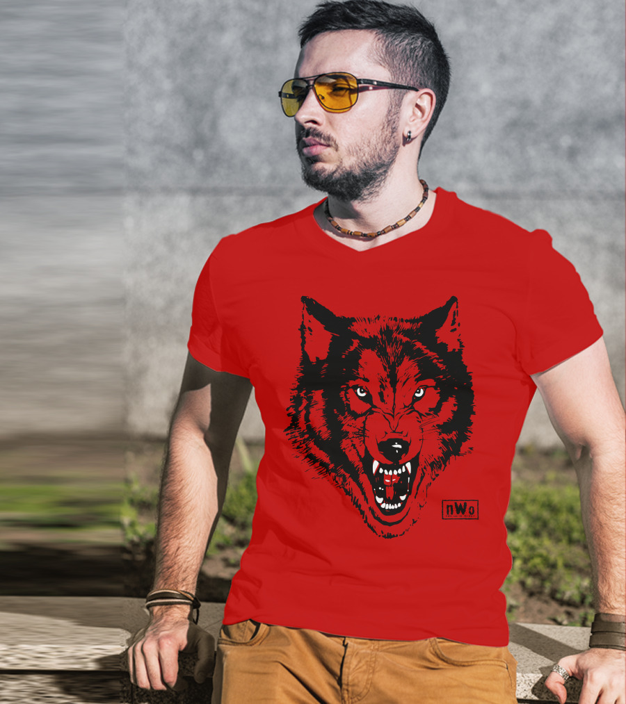 Nwo Wolfpac Red Wolf Head T-Shirt
