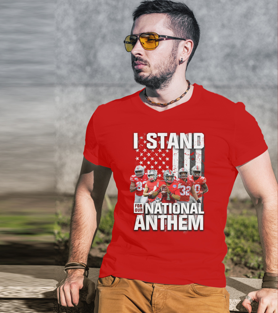 I Stand For Our National Anthem Football Players Flag T-Shirt