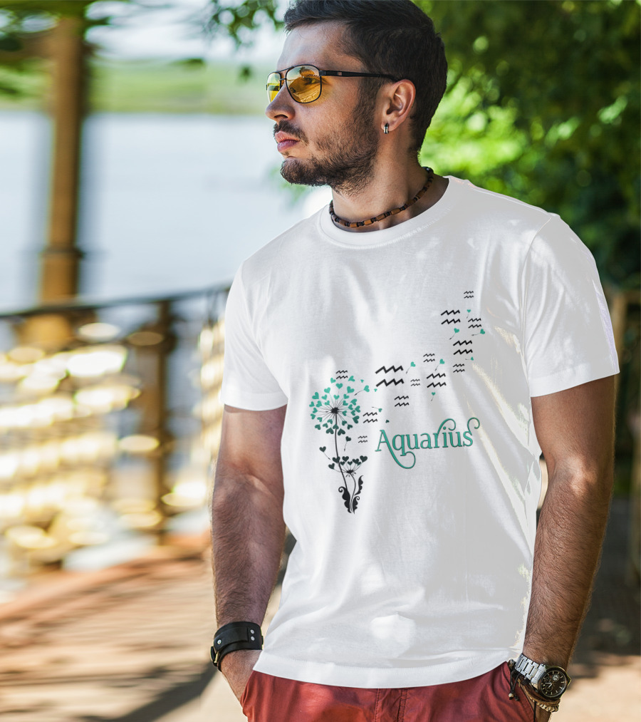 Aquarius Wave Heart Blooms T-Shirt