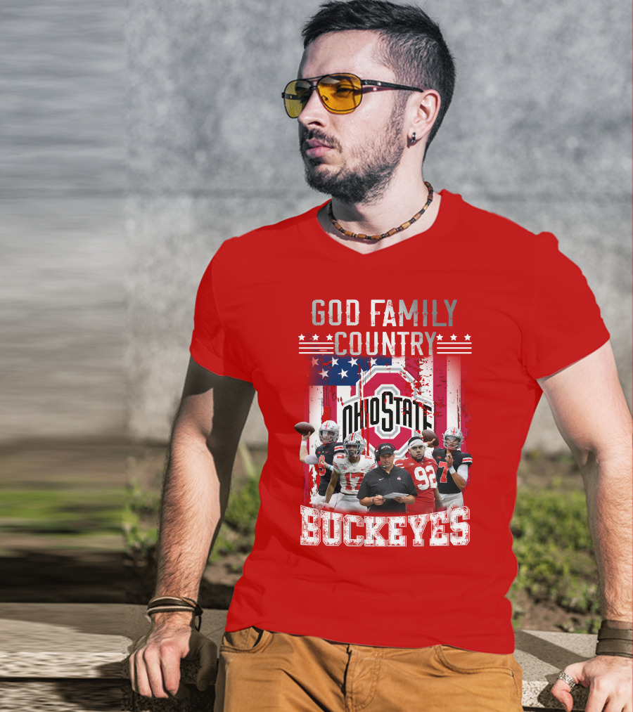 God Family Country Ohio State Buckeyes Football Team Players T-Shirt