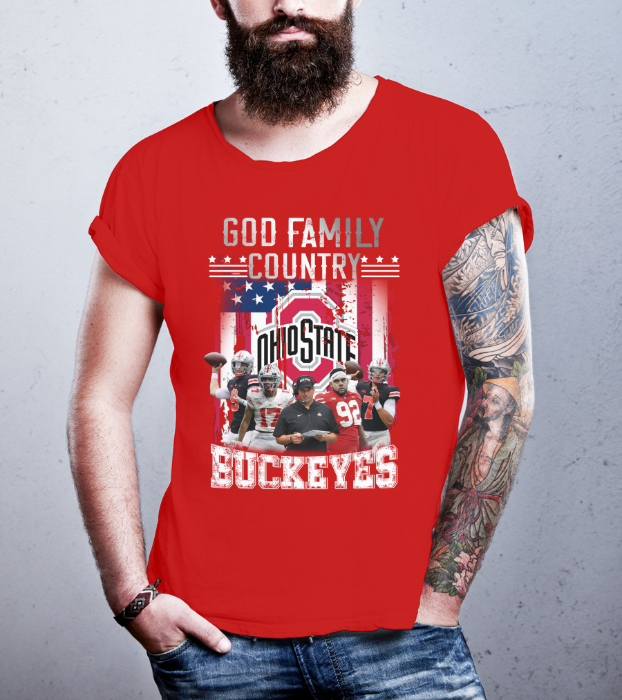 God Family Country Ohio State Buckeyes Football Team Players T-Shirt