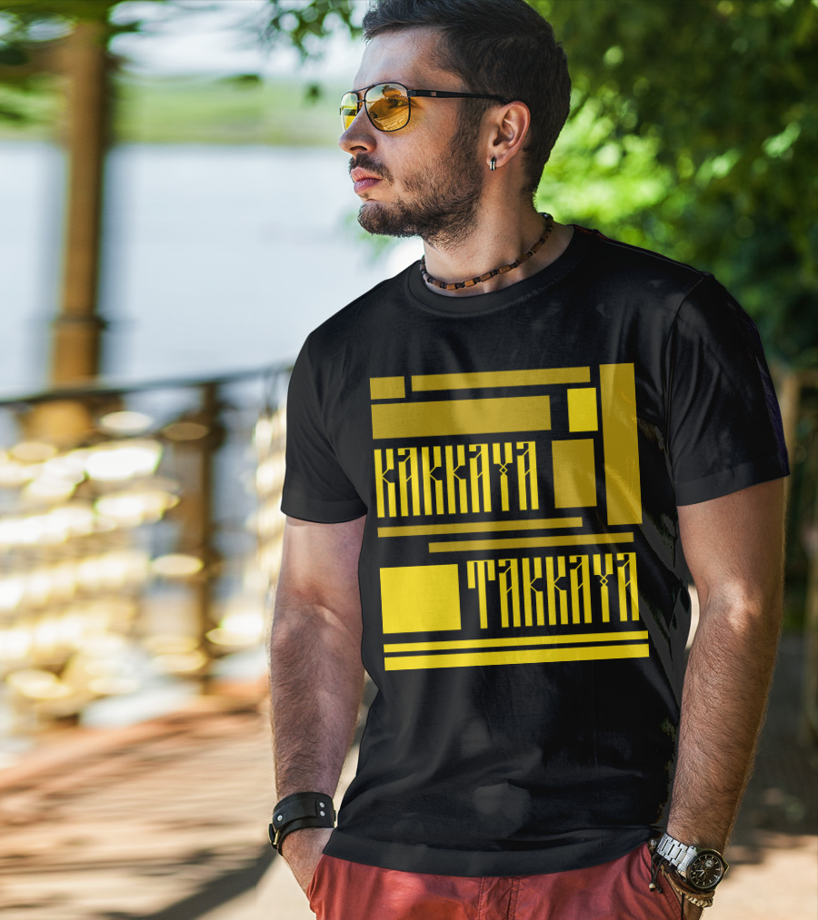 KAKKAYA TAKKAYA Bold Geometric Lettering T-Shirt