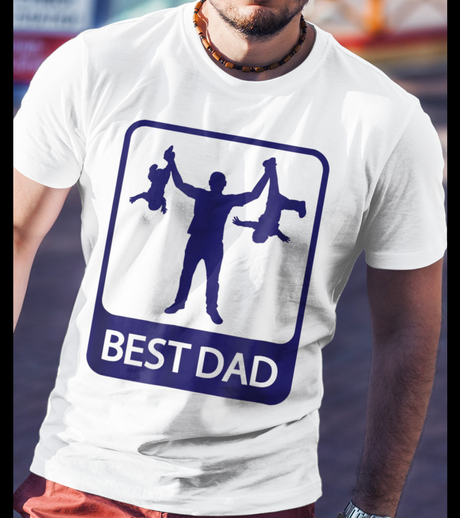 Best Dad Silhouette Holding Kids Playfully T-Shirt