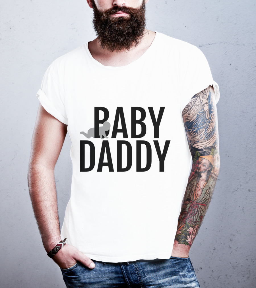 Baby Daddy Silhouette With Crawling Baby Image T-Shirt