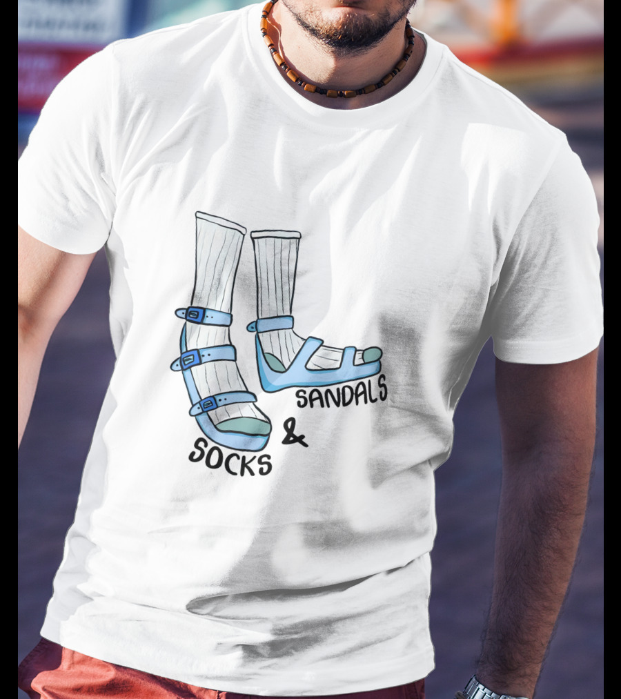 Sinjin Drowning Socks And Sandals Merch T-Shirt