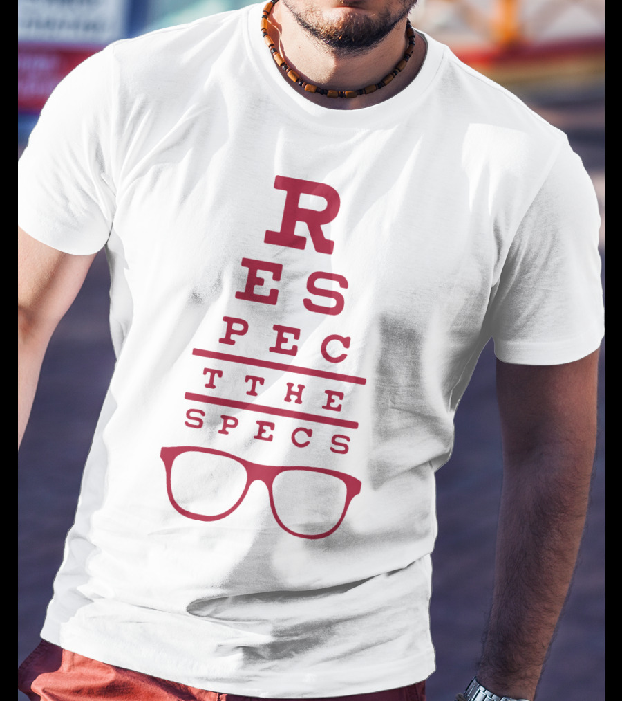 Respect The Specs Rodrigo Blankenship Eyewear Typography T-Shirt