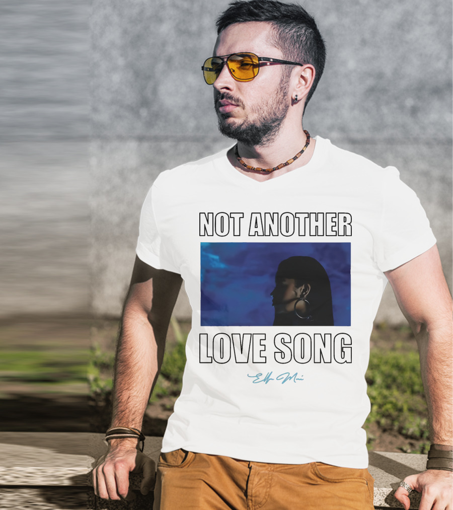 NOT Another Love Song Ella Mai Silhouette Blue Background T-Shirt
