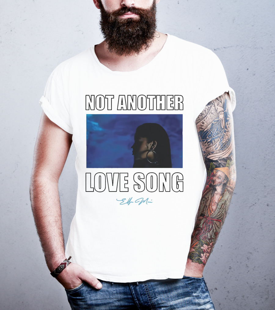 NOT Another Love Song Ella Mai Silhouette Blue Background T-Shirt