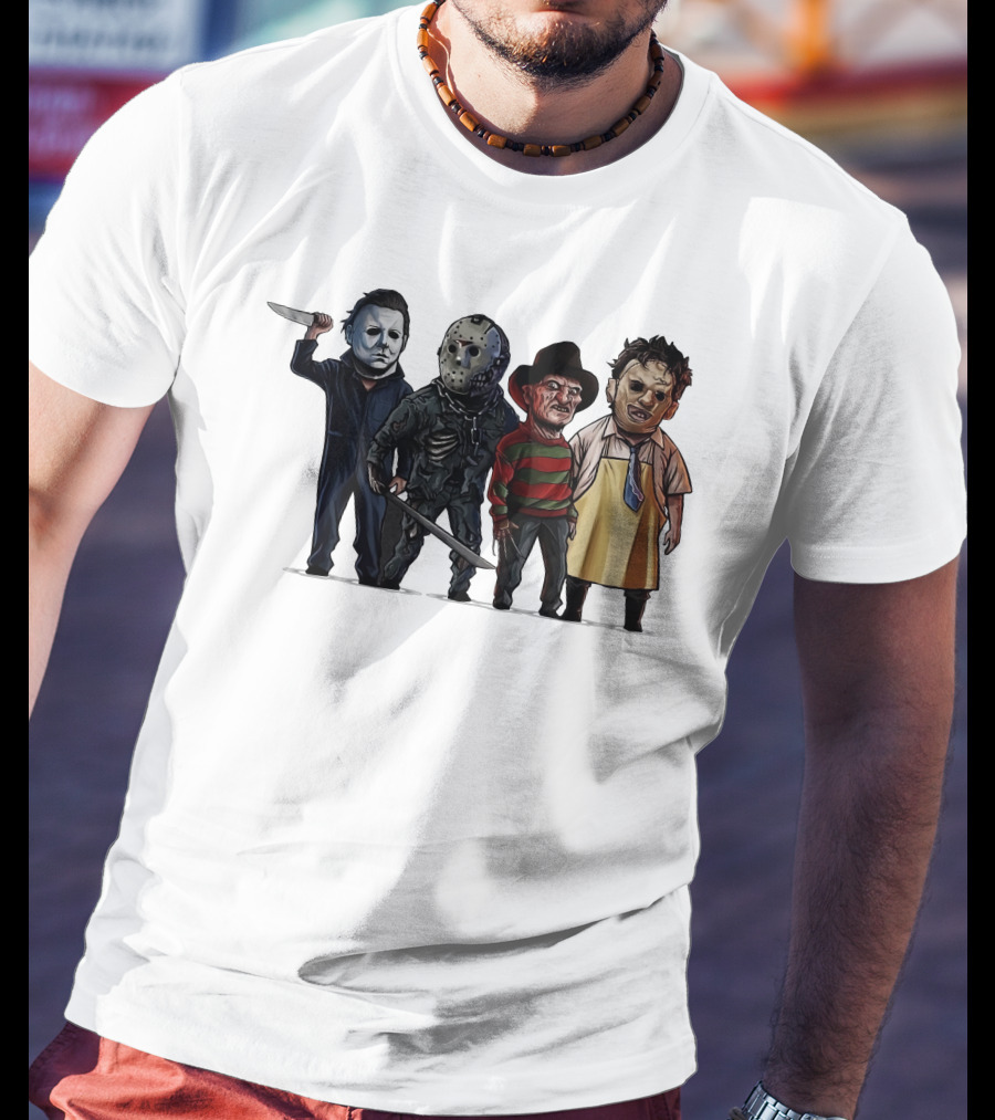 Summer Men MYERRS Michaell Halloween Horror Movie Characters Icons T-Shirt