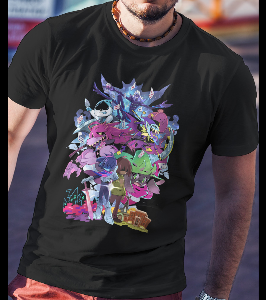 Deltarune Cast And Colorful Adventure Scene T-Shirt