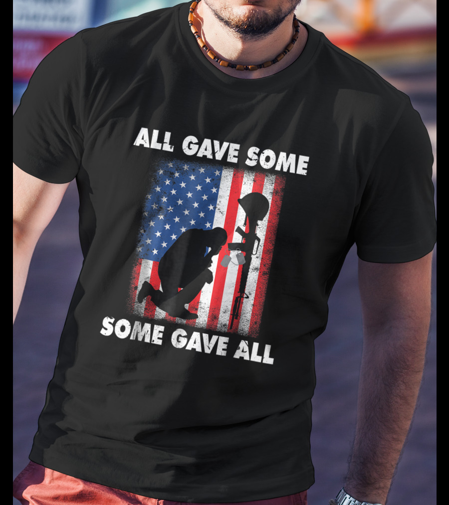 All Gave Some Some Gave All Veteran Memorial Day USA Flag T-Shirt