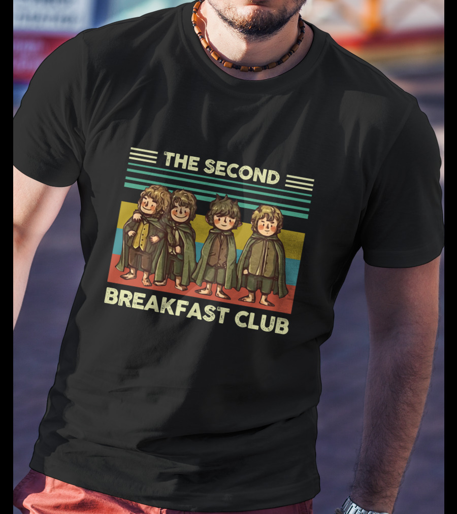 The Second Breakfast Club Hobbits Pop Culture Mashup T-Shirt
