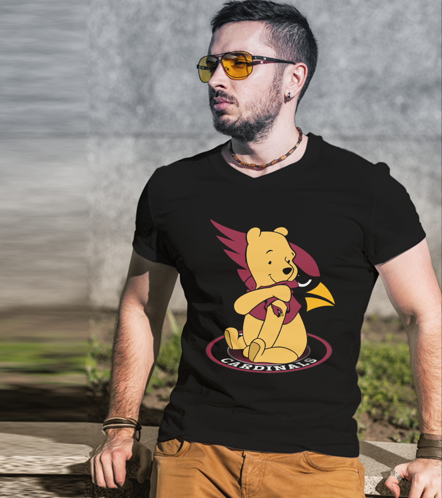 Pooh Cardinals Embracing Iconic Bird T-Shirt
