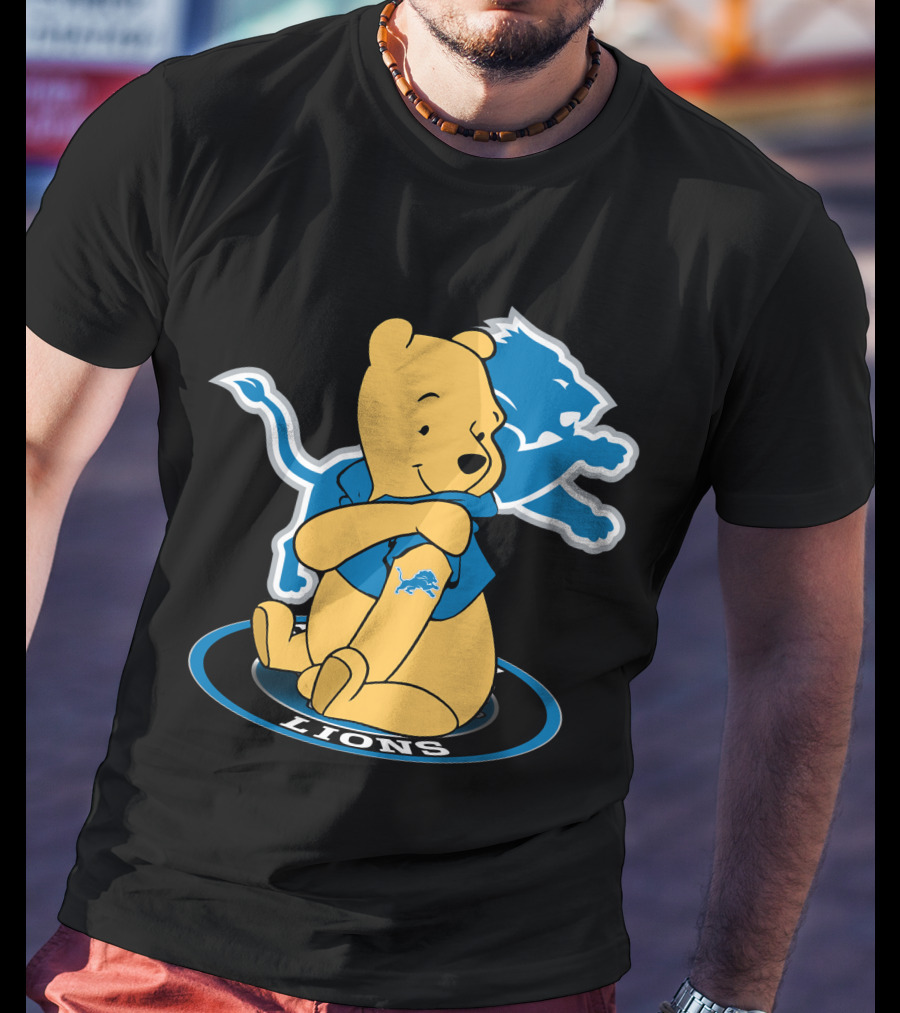 Lions Pooh Bear Detroit Crossover T-Shirt