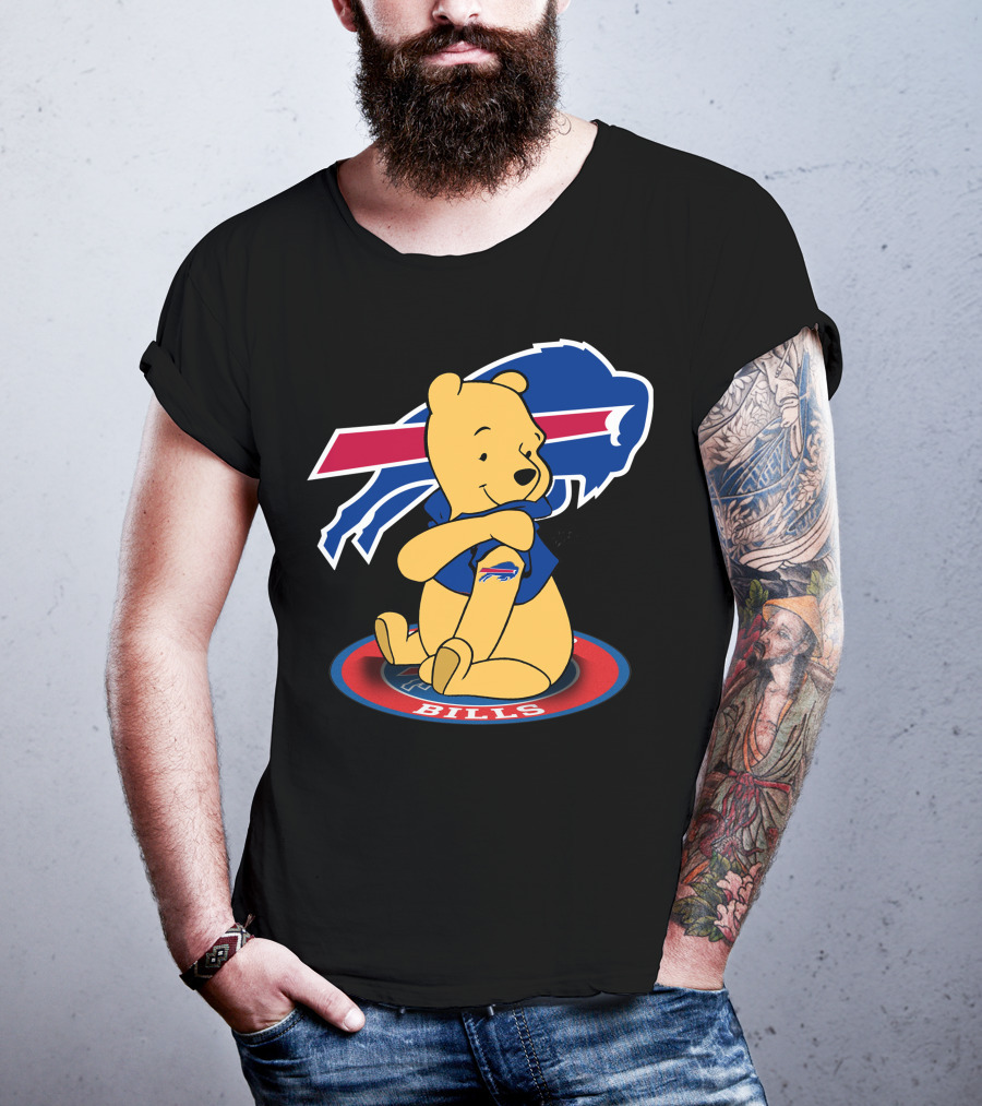 Pooh Bills Buffalo Bills Crossover Featuring Iconic Bear T-Shirt