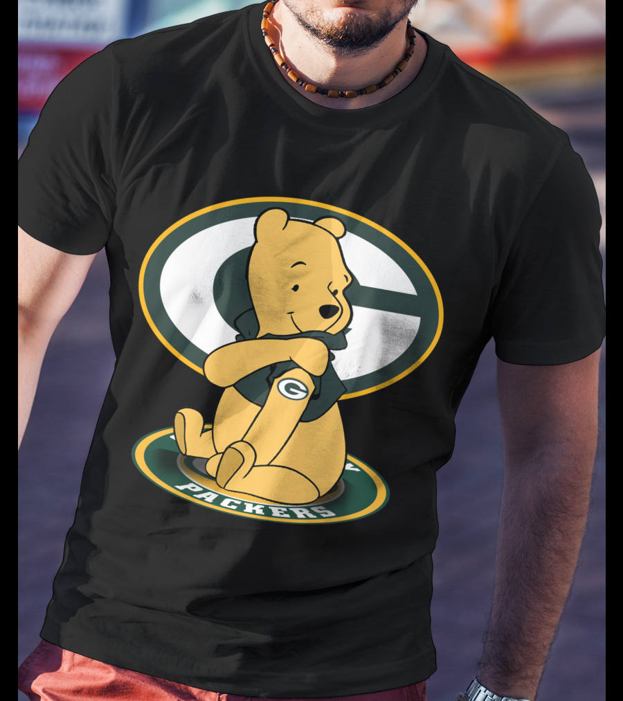 Pooh Packers Crossover With Iconic Green Bay T-Shirt
