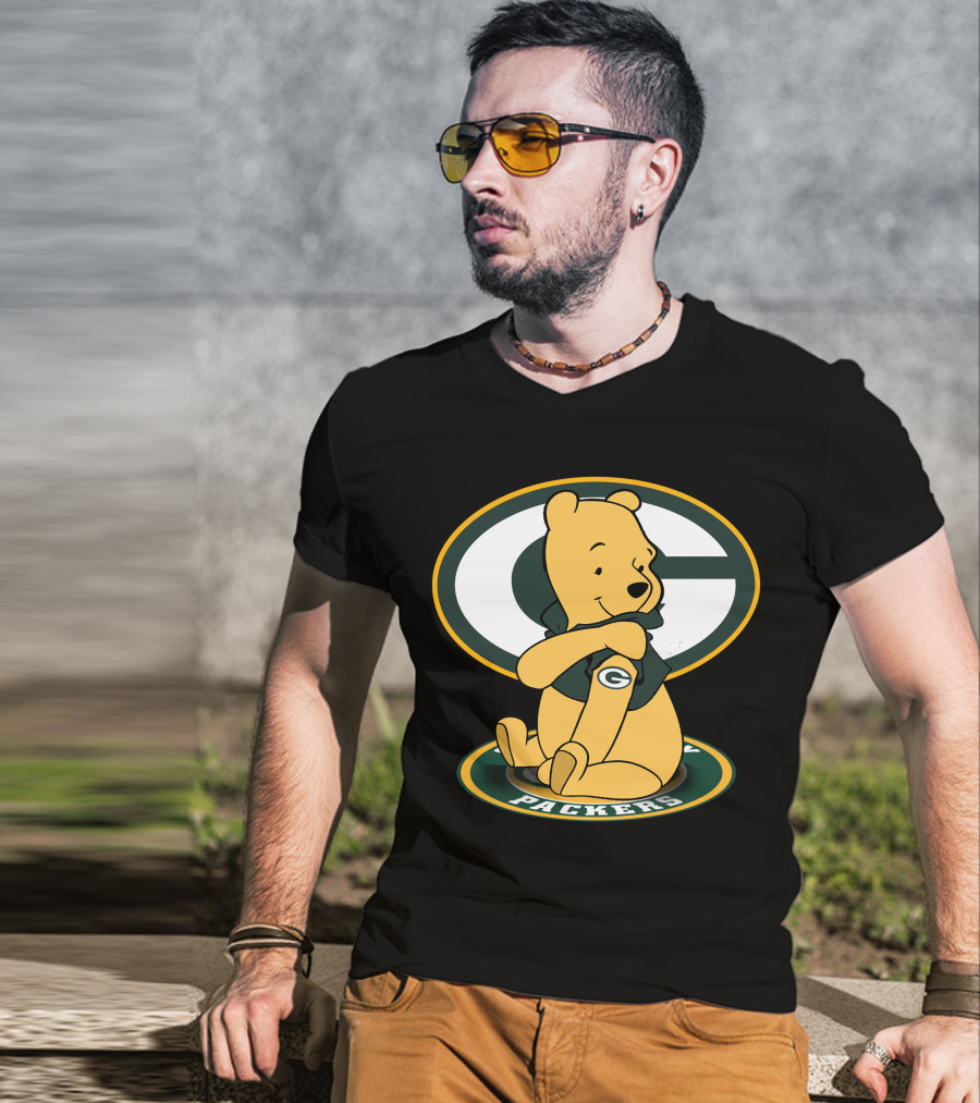 Pooh Packers Crossover With Iconic Green Bay T-Shirt