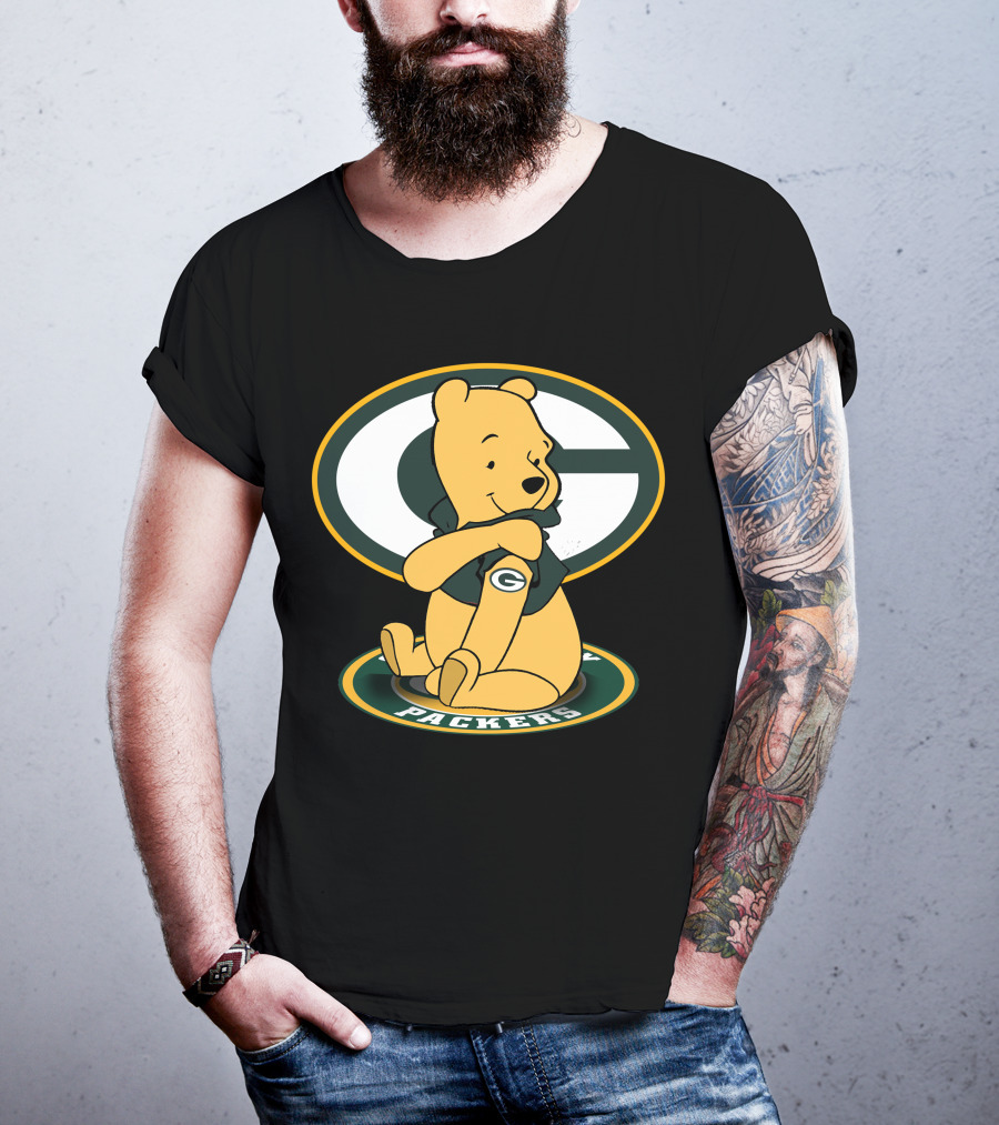 Pooh Packers Crossover With Iconic Green Bay T-Shirt