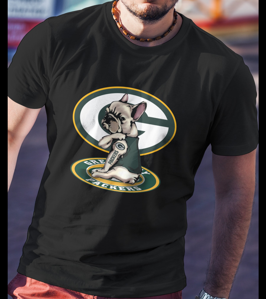 Green Bay Packers French Bulldog Fan T-Shirt