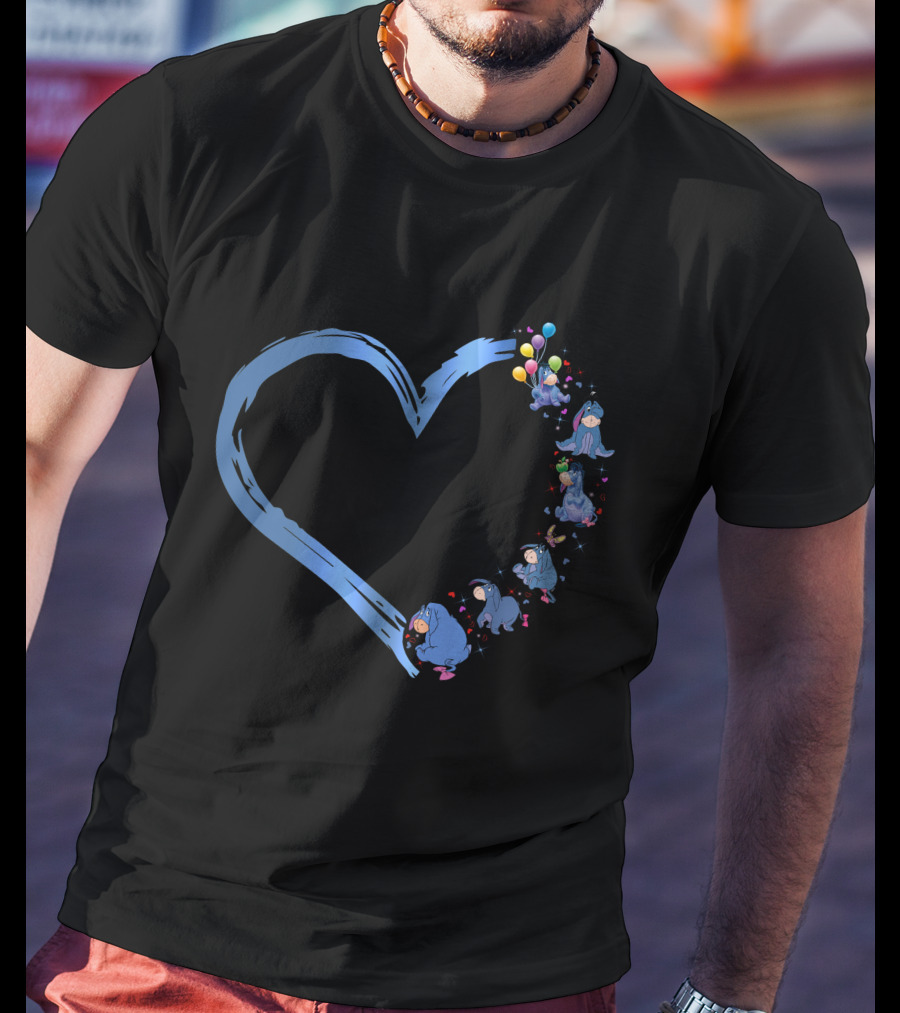 Eeyore Heart Balloons Friendship Mood T-Shirt