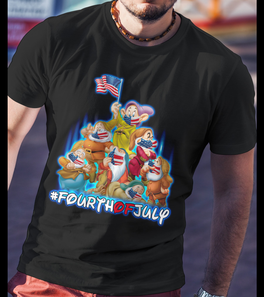 FourthofJuly Seven Dwarfs Patriotic Celebration With American Flag T-Shirt