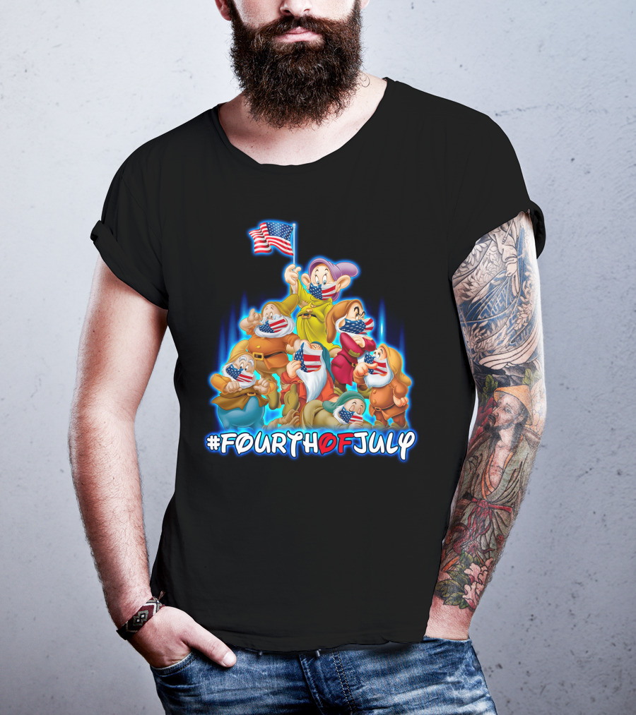 FourthofJuly Seven Dwarfs Patriotic Celebration With American Flag T-Shirt