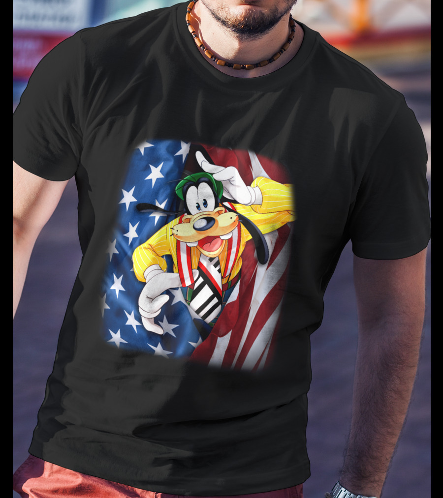 Goofy United States Flag Patriotic T-Shirt