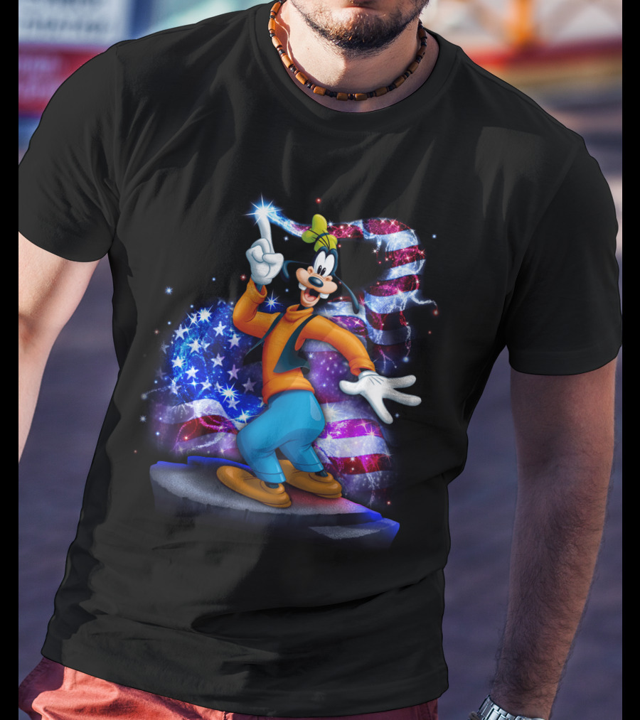Goofy Bling July American Flag T-Shirt