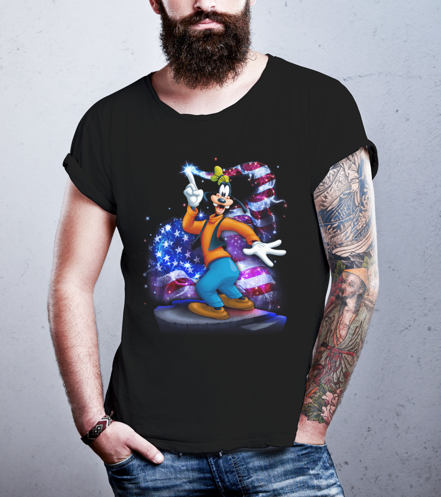 Goofy Bling July American Flag T-Shirt