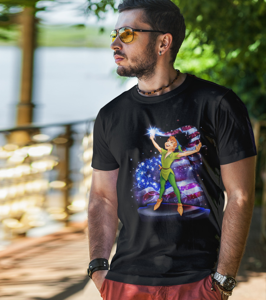 Peter Pan Bling USA Flag July T-Shirt