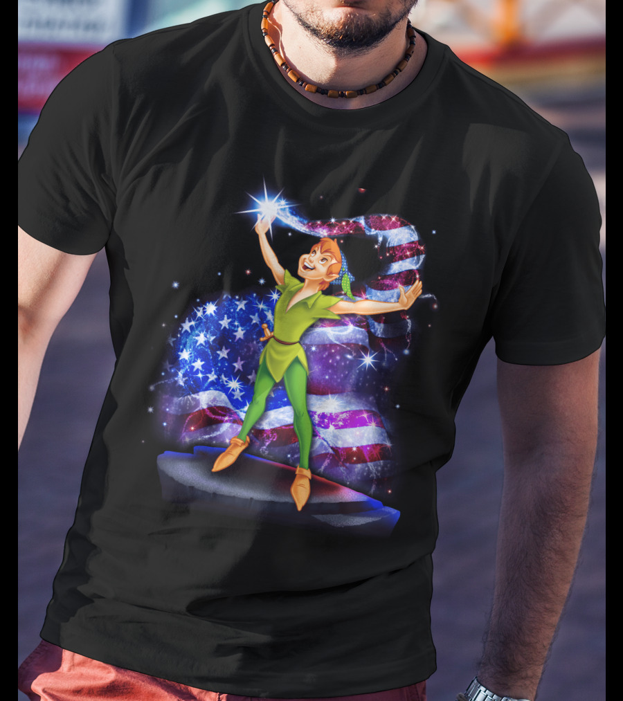 Peter Pan Bling USA Flag July T-Shirt