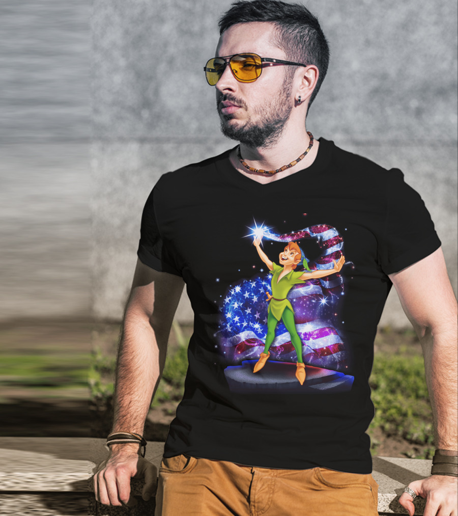 Peter Pan Bling USA Flag July T-Shirt