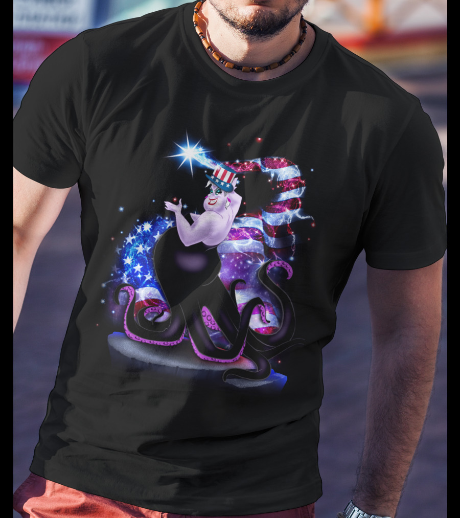 Ursula American Flag Patriotic Bling July T-Shirt