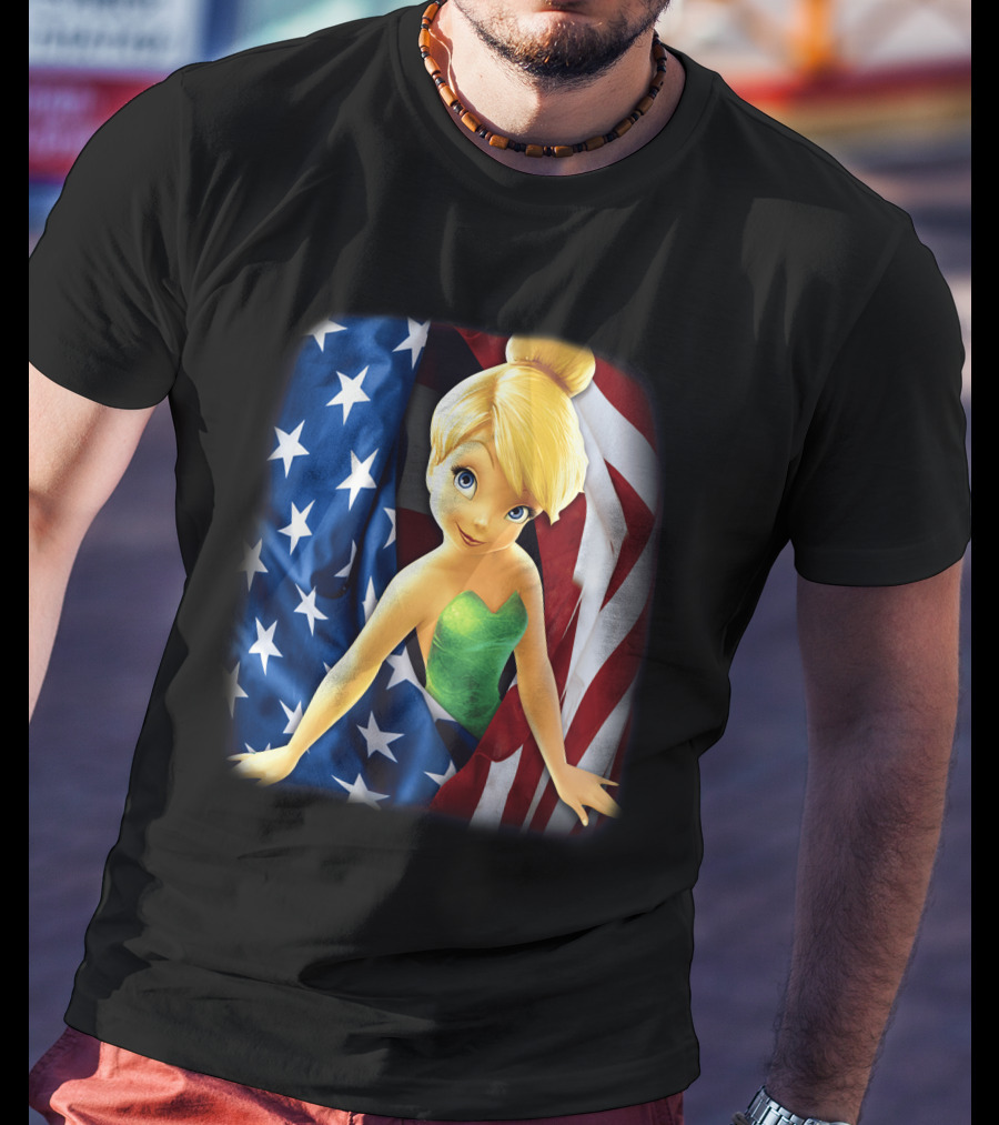 Tinkerbell American Flag Fourth Of July T-Shirt