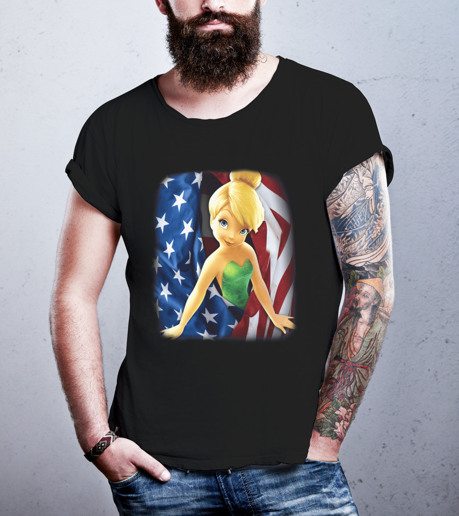 Tinkerbell American Flag Fourth Of July T-Shirt