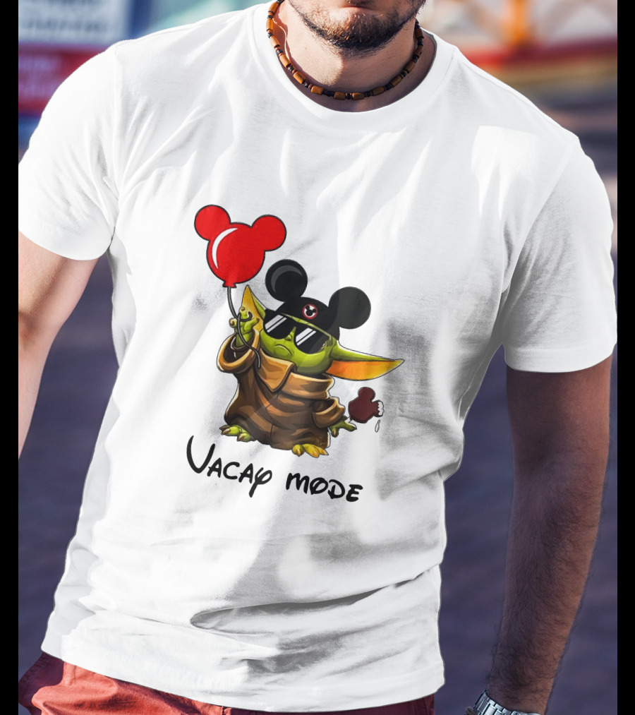 Mickey Ears Baby Yoda Vacay Mode Fun Balloon T-Shirt