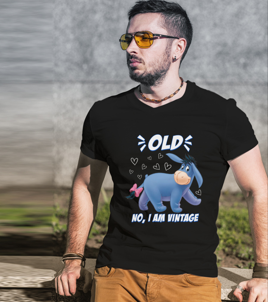Eeyore Old No I Am Vintage Hearts T-Shirt