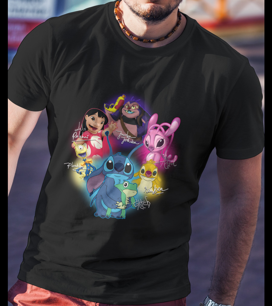 Lilo Pleakley Jumbo Jookiba Angel Scrump Stitch Reuben T-Shirt