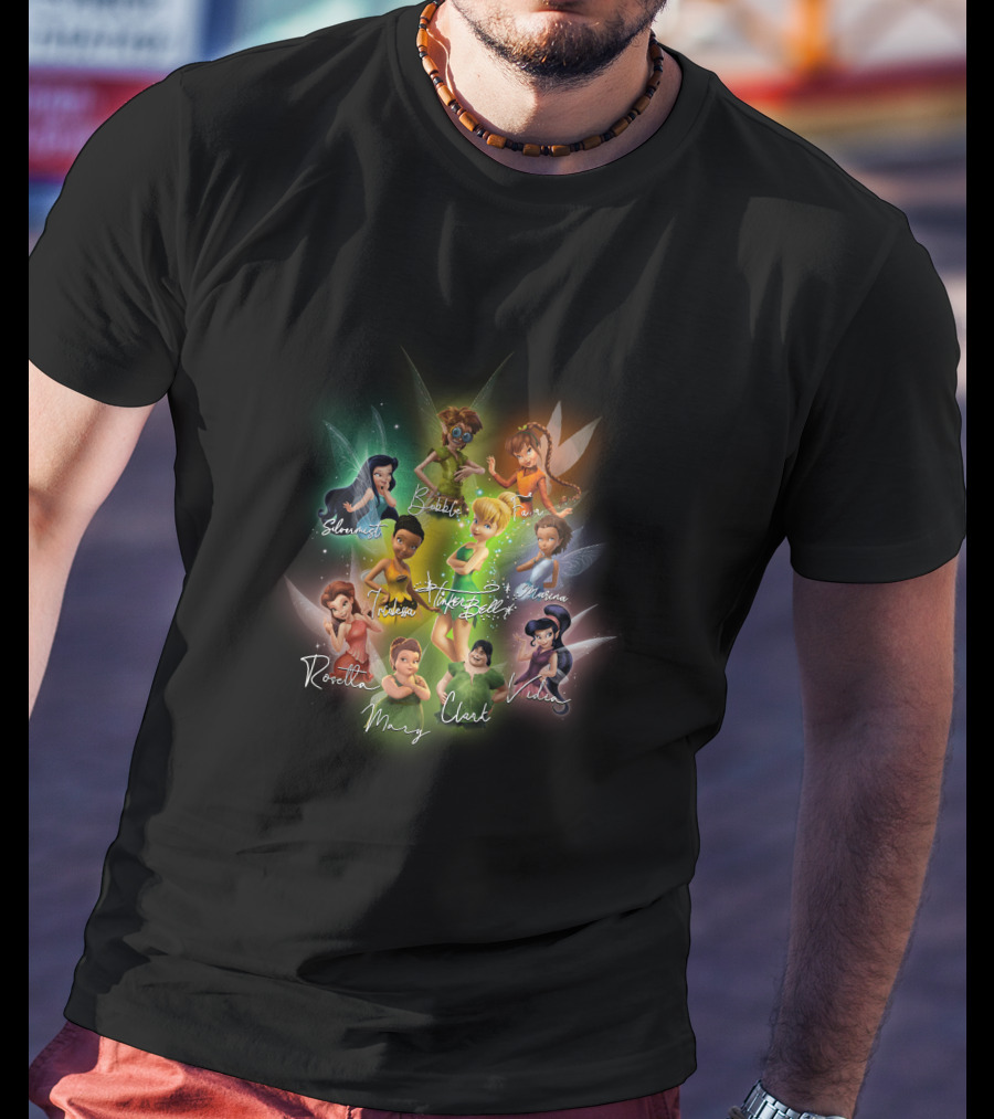 Tinkerbell Rosetta Silvermist Iridessa Vidia Fawn Periwinkle Clank Bobble May Mattias T-Shirt