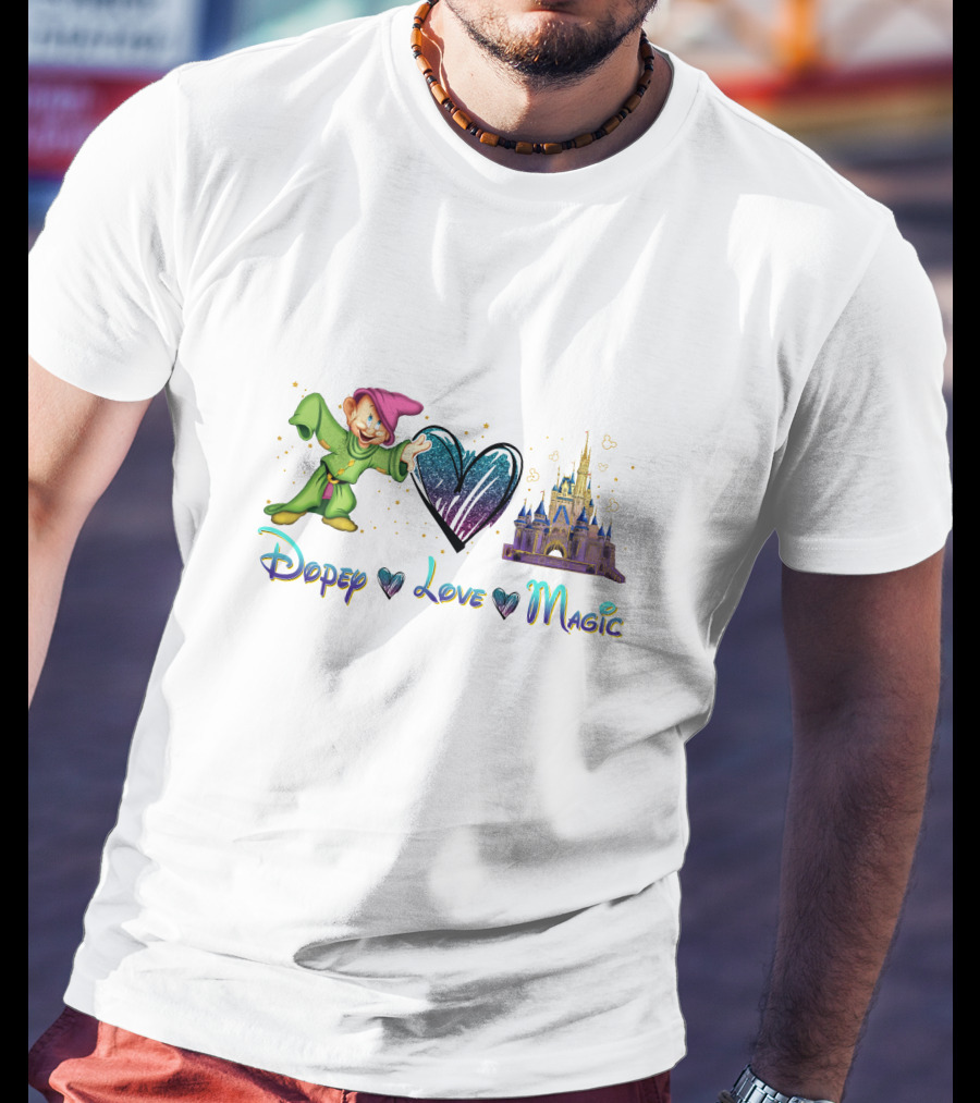 Dopey Love Magic Heart With Castle T-Shirt