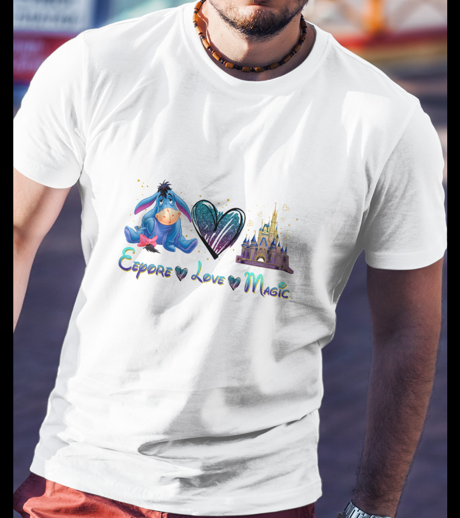 Eeyore Love Magic Heart And Castle T-Shirt
