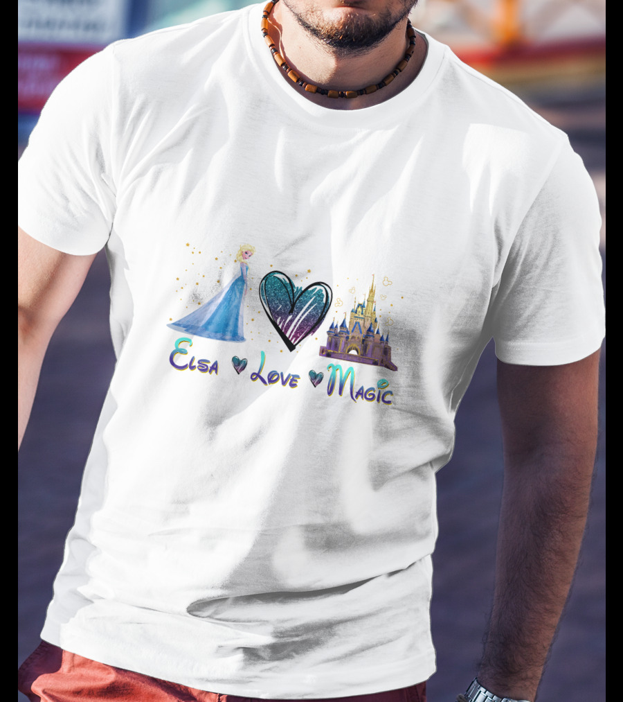 Elsa Love Magic Heart Castle Fantasy T-Shirt