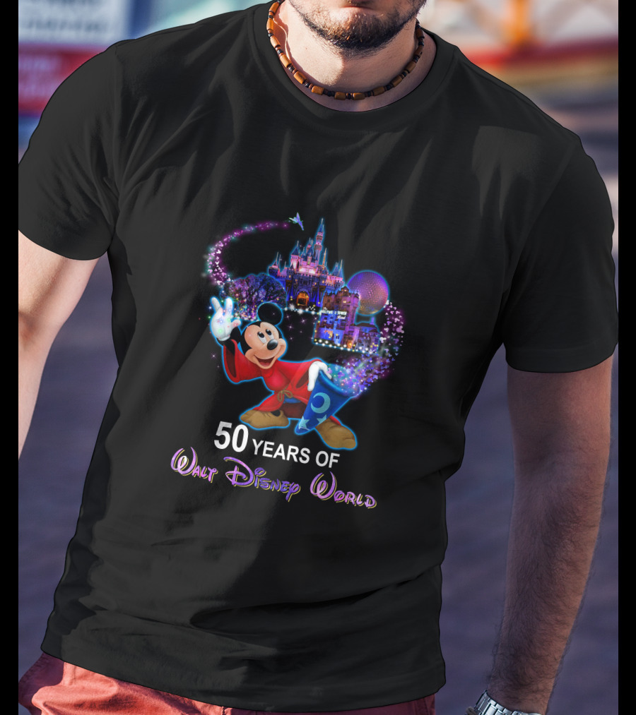 50 Years Of Walt Disney World Mickey Fantasia T-Shirt