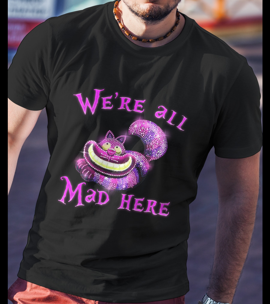We're All Mad Here Cheshire Cat Crystal T-Shirt