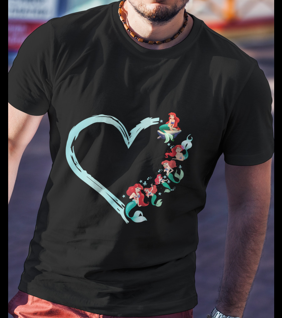 Ariel Heart Shaped Mermaid Collection T-Shirt