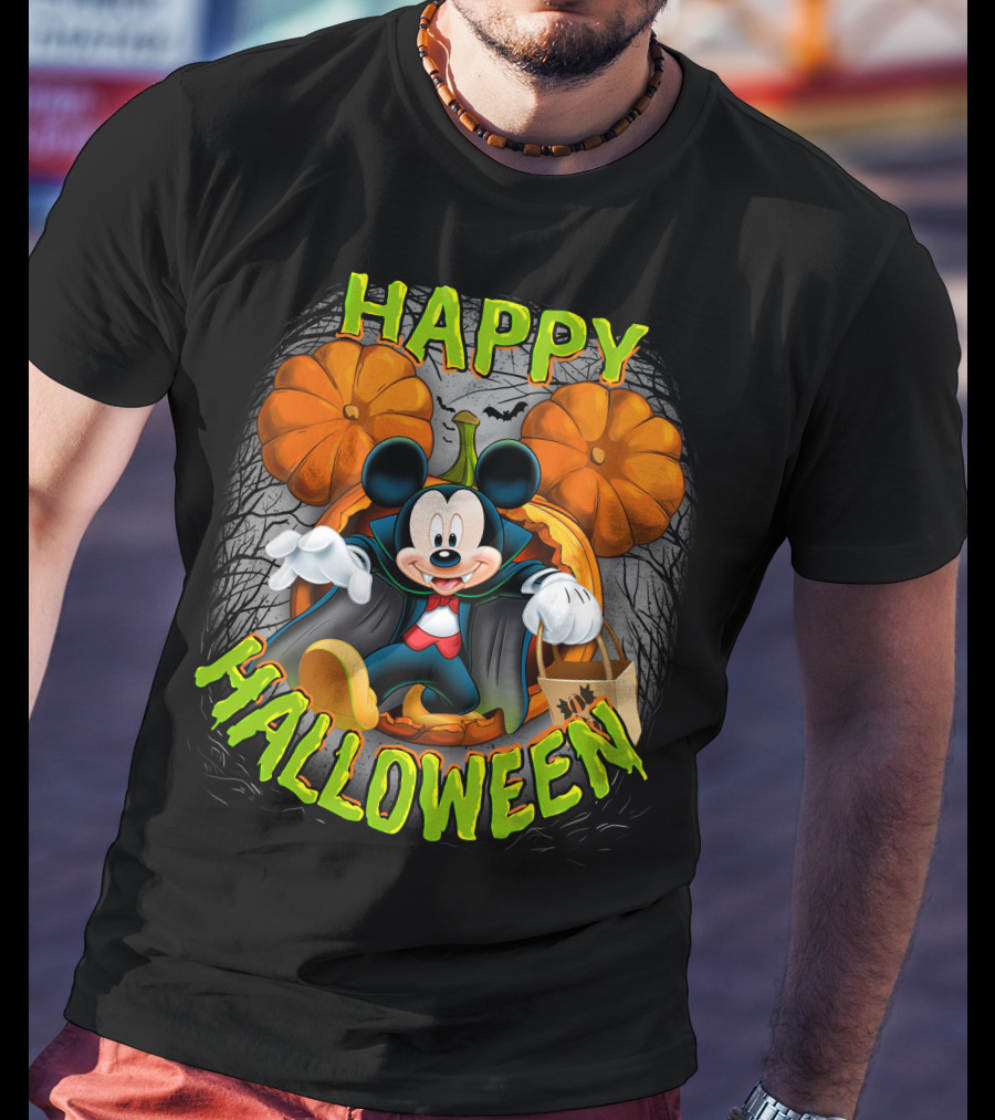 Happy Halloween Mickey Pumpkin Trick-or-Treating T-Shirt