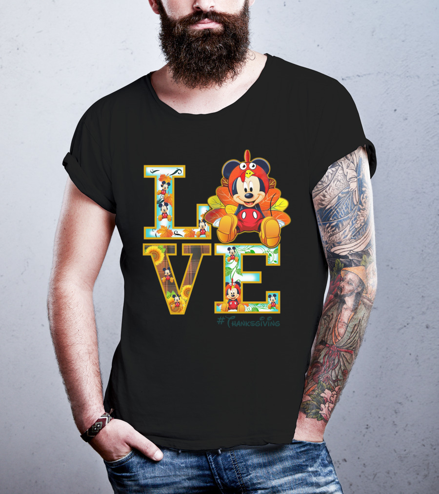 LOVE Mickey Thanksgiving Turkey Costume #Thanksgiving T-Shirt