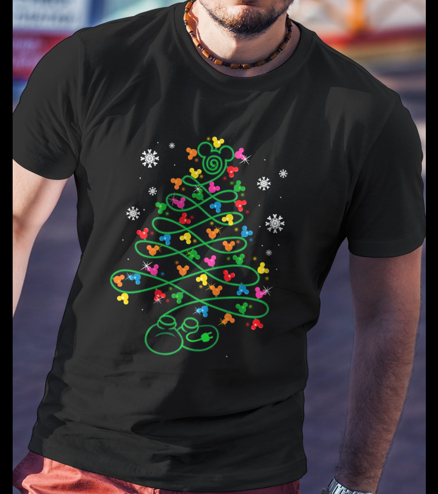 Mickey Mouse Best Christmas Ever Christmas Tree Snowflakes T-Shirt
